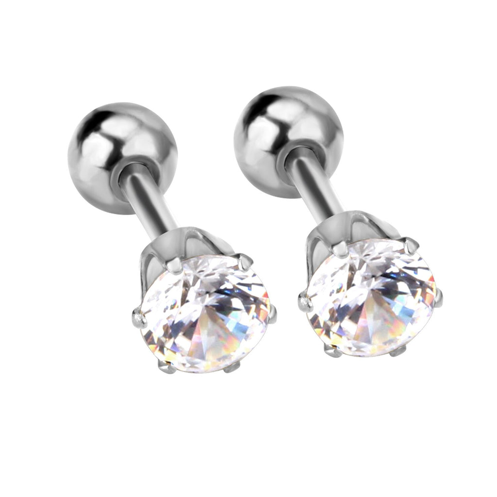 Boucles d'oreilles à vis à bille 3-5mm pour femmes, bijoux à la mode pour enfants, piercing en cristal, boucles d'oreilles pendientes brincos