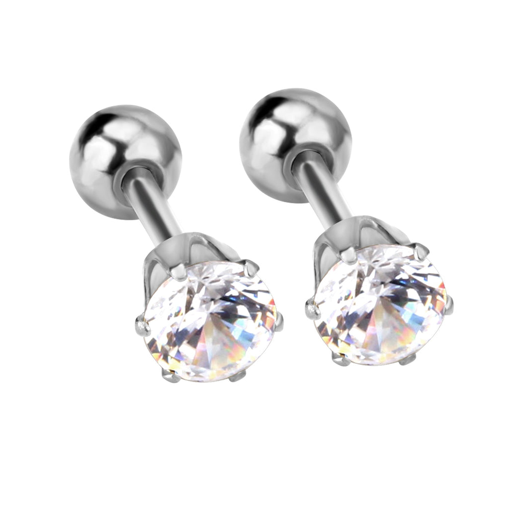Boucles d'oreilles à vis à bille 3-5mm pour femmes, bijoux à la mode pour enfants, piercing en cristal, boucles d'oreilles pendientes brincos