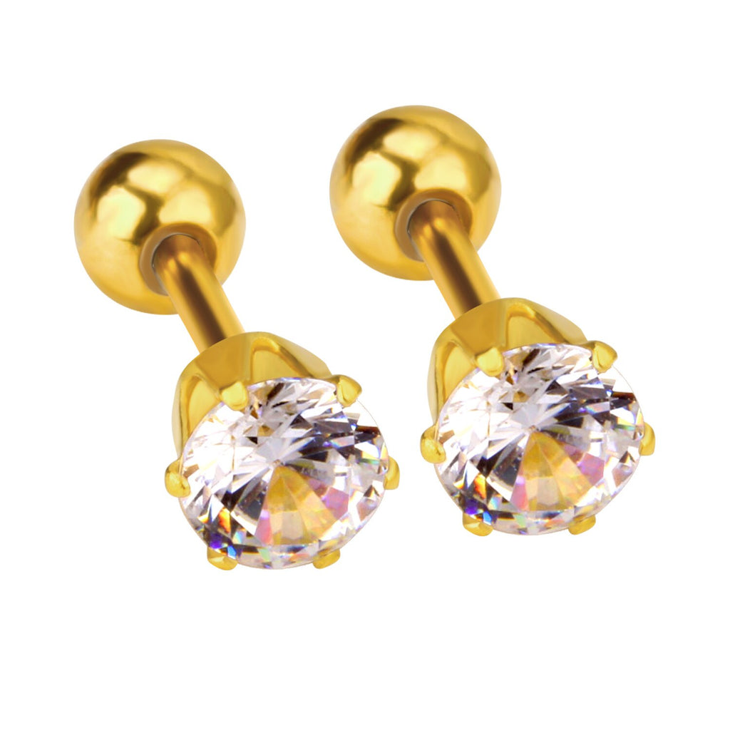 Boucles d'oreilles à vis à bille 3-5mm pour femmes, bijoux à la mode pour enfants, piercing en cristal, boucles d'oreilles pendientes brincos