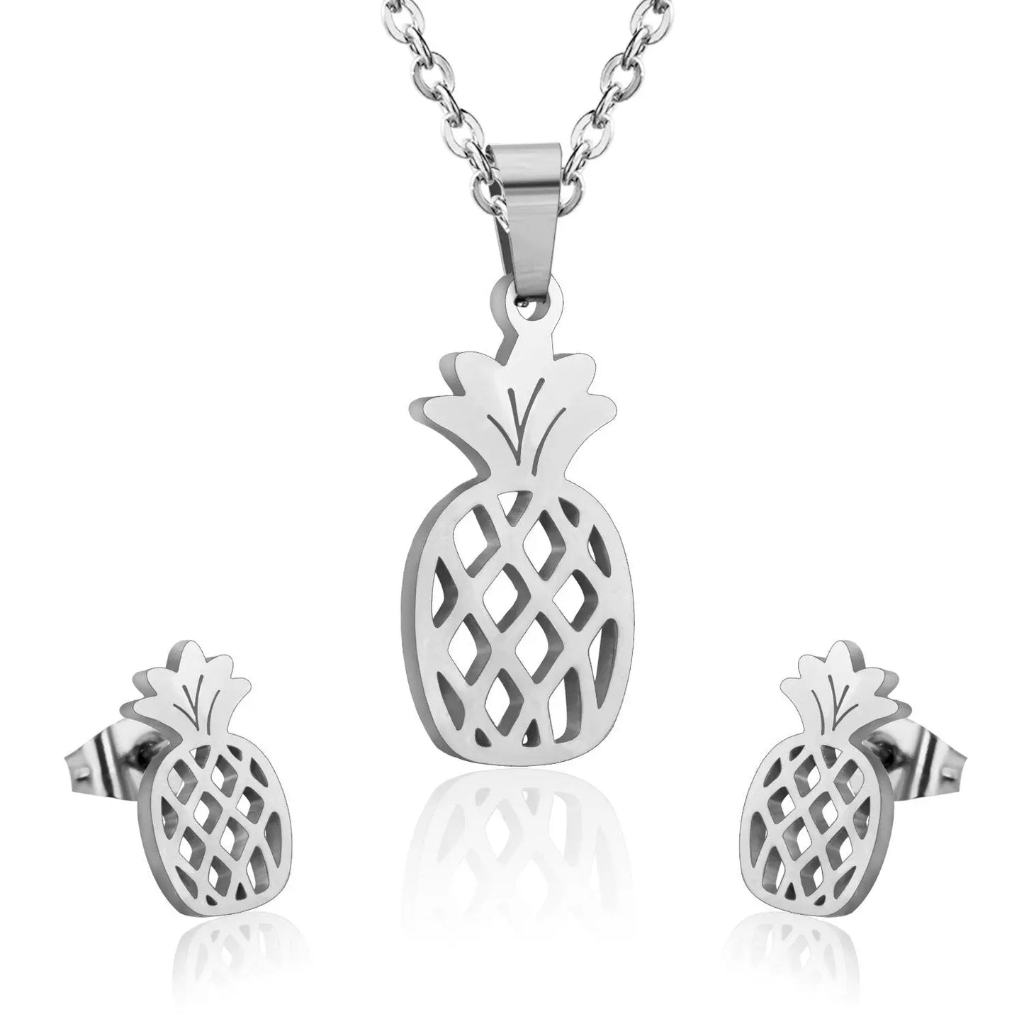 Hot Sale Stainless Steel Bridal African Dubai Jewelry Set For Women Girls Fruit Necklace Earring Jewellery set asonjewelry