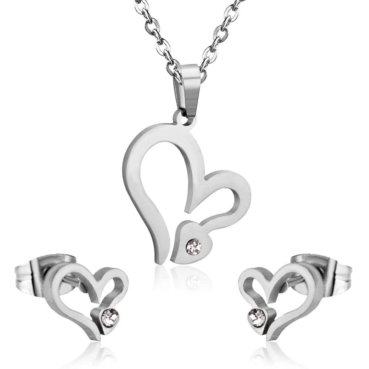 Bridal Dubai Necklace Earring Jewellery Sets Heart Crytal Gold Color Wedding Indian Jewelry sets For Women Girls asonjewelry