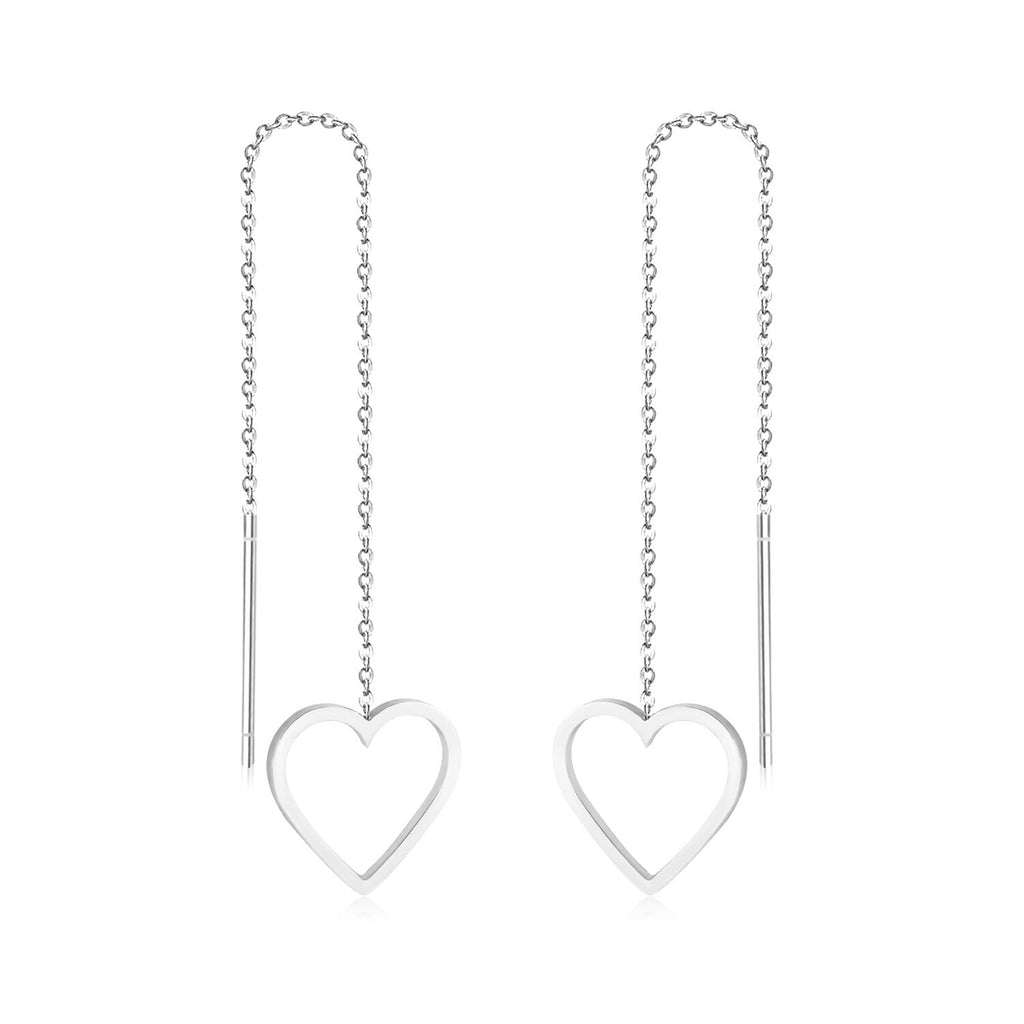 Brincos-pendientes colgantes de acero inoxidable con borlas de concha negra, joyería de hada coreana, cadena larga