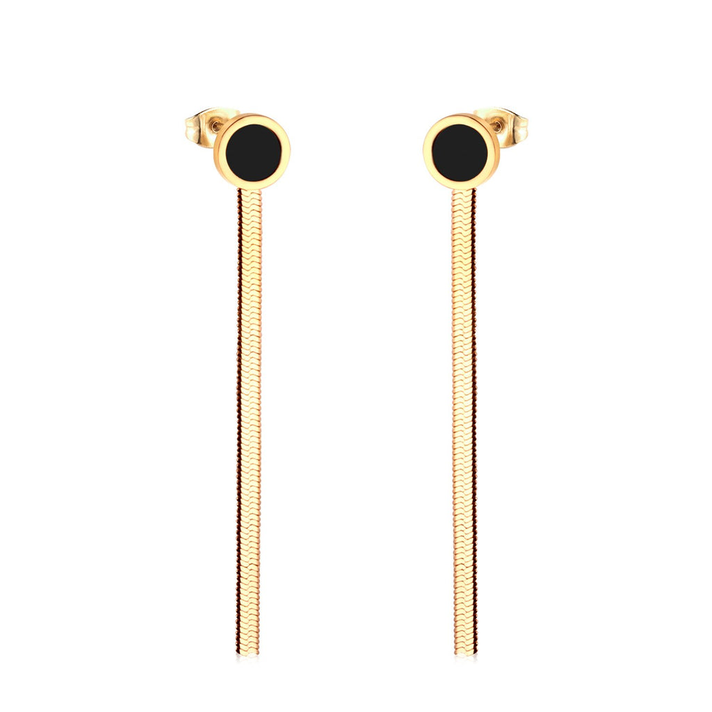 Vestido de joyería de estilo coreano para boda, Pendientes colgantes con borlas, Pendientes colgantes de acero inoxidable para mujer, Pendientes de Navidad