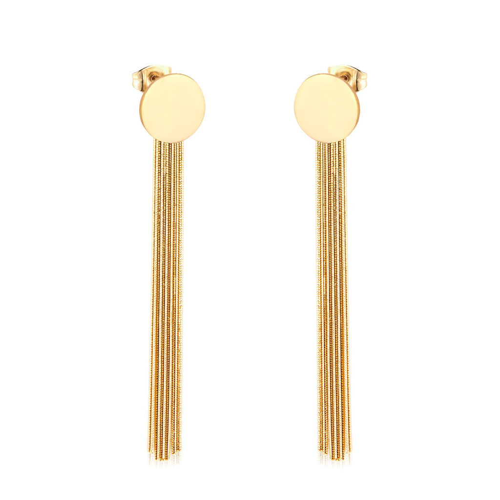 Vestido de joyería de estilo coreano para boda, Pendientes colgantes con borlas, Pendientes colgantes de acero inoxidable para mujer, Pendientes de Navidad