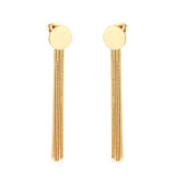 Vestido de joyería de estilo coreano para boda, Pendientes colgantes con borlas, Pendientes colgantes de acero inoxidable para mujer, Pendientes de Navidad