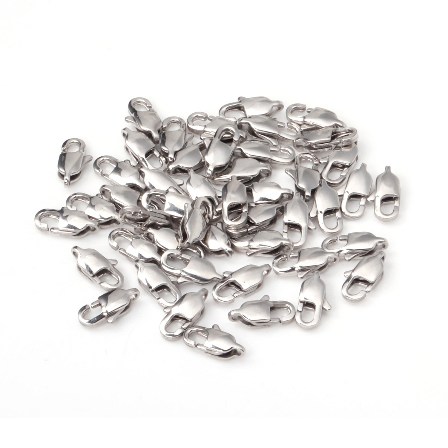 ASON 50/pcs Gold/Silver Color Stainless Steel Lobster Clasp for Necklace Bracelet Findings Connector DIY Jewelry Making Supplies asonjewelry