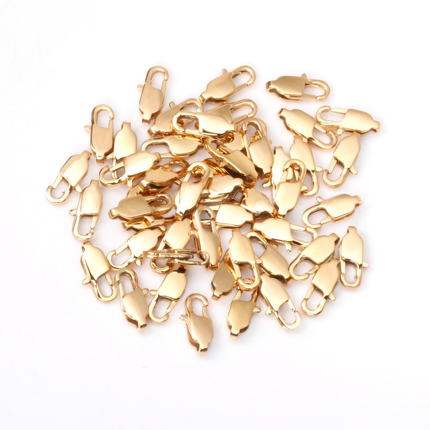 ASON 50/pcs Gold/Silver Color Stainless Steel Lobster Clasp for Necklace Bracelet Findings Connector DIY Jewelry Making Supplies asonjewelry