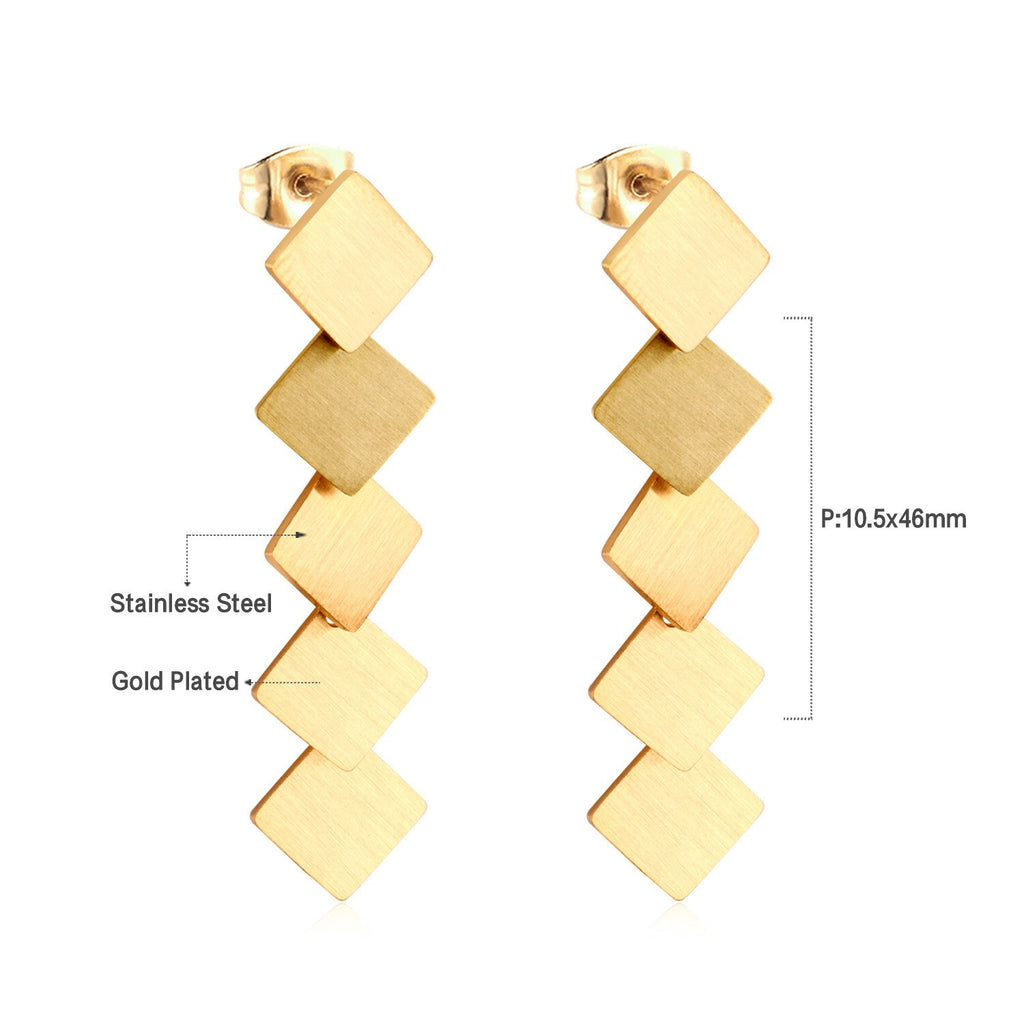 Pendientes redondos cuadrados de gota de estilo coreano, conjunto de Pendientes colgantes de acero inoxidable 2020 para mujer, regalo de fiesta, joyería