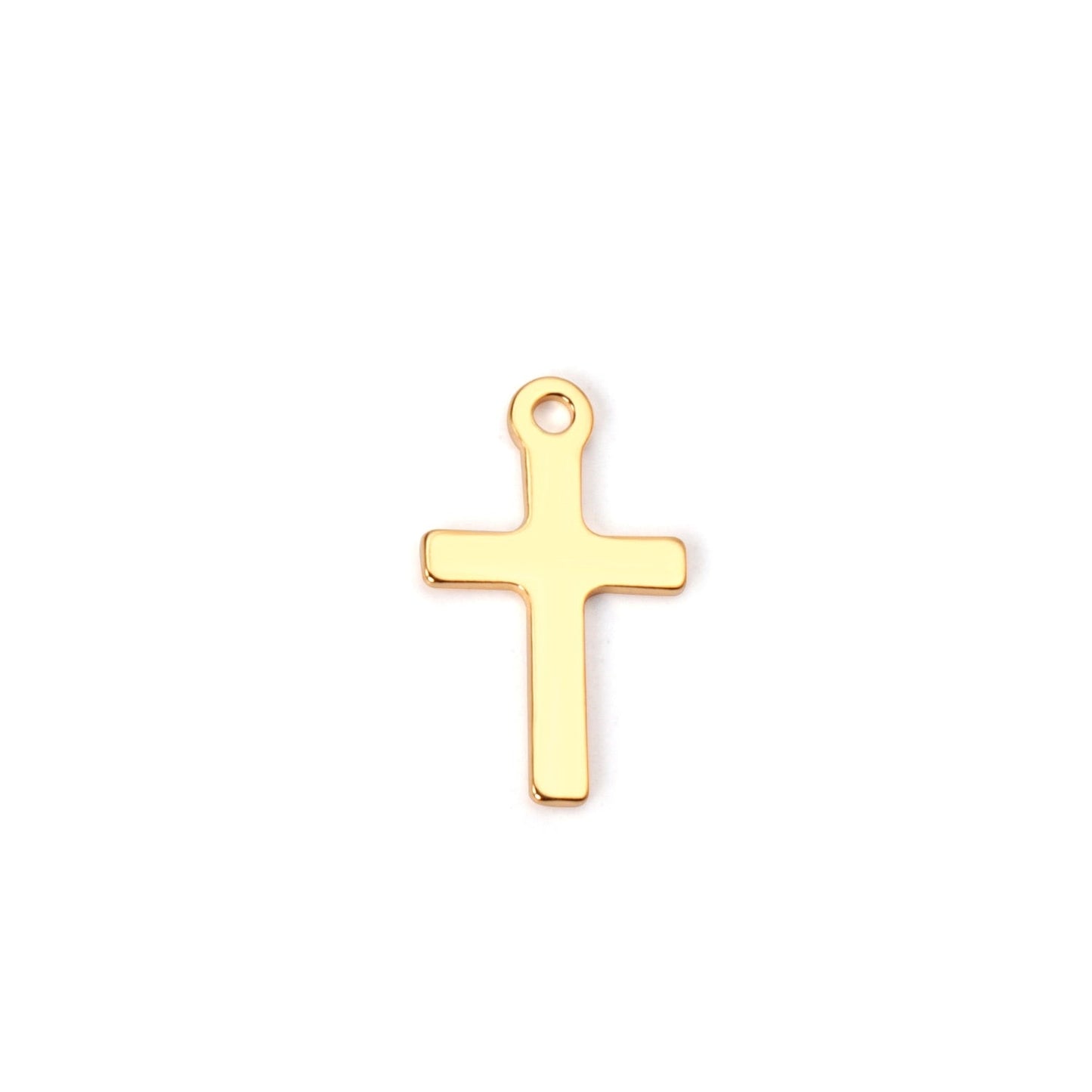 ASON 100Pcs/Lots Cross Charms 316L Stainless Steel Religious Pendant Gold Silver Color For Necklace DIY Jewelry Making Supplies asonjewelry