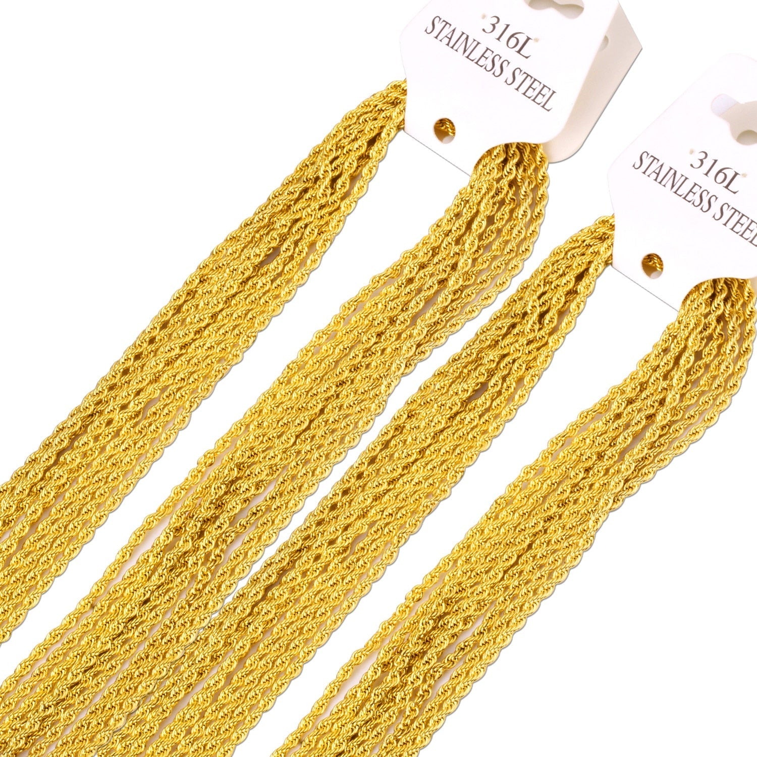 ASON 10pcs/lots Stainless Steel Twist Chains Necklace Women Men 2mm Length 45cm 50cm 55cm 60cm Long Chain Jewelry Accessories asonjewelry