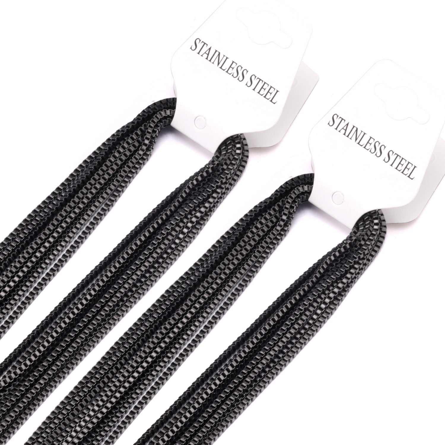 ASON Stainless Steel Chains Wholesale 10Pcs/lots Gold Black Rose Silver Color Width Long Chains Necklace DIY Jewelry Box Chains asonjewelry