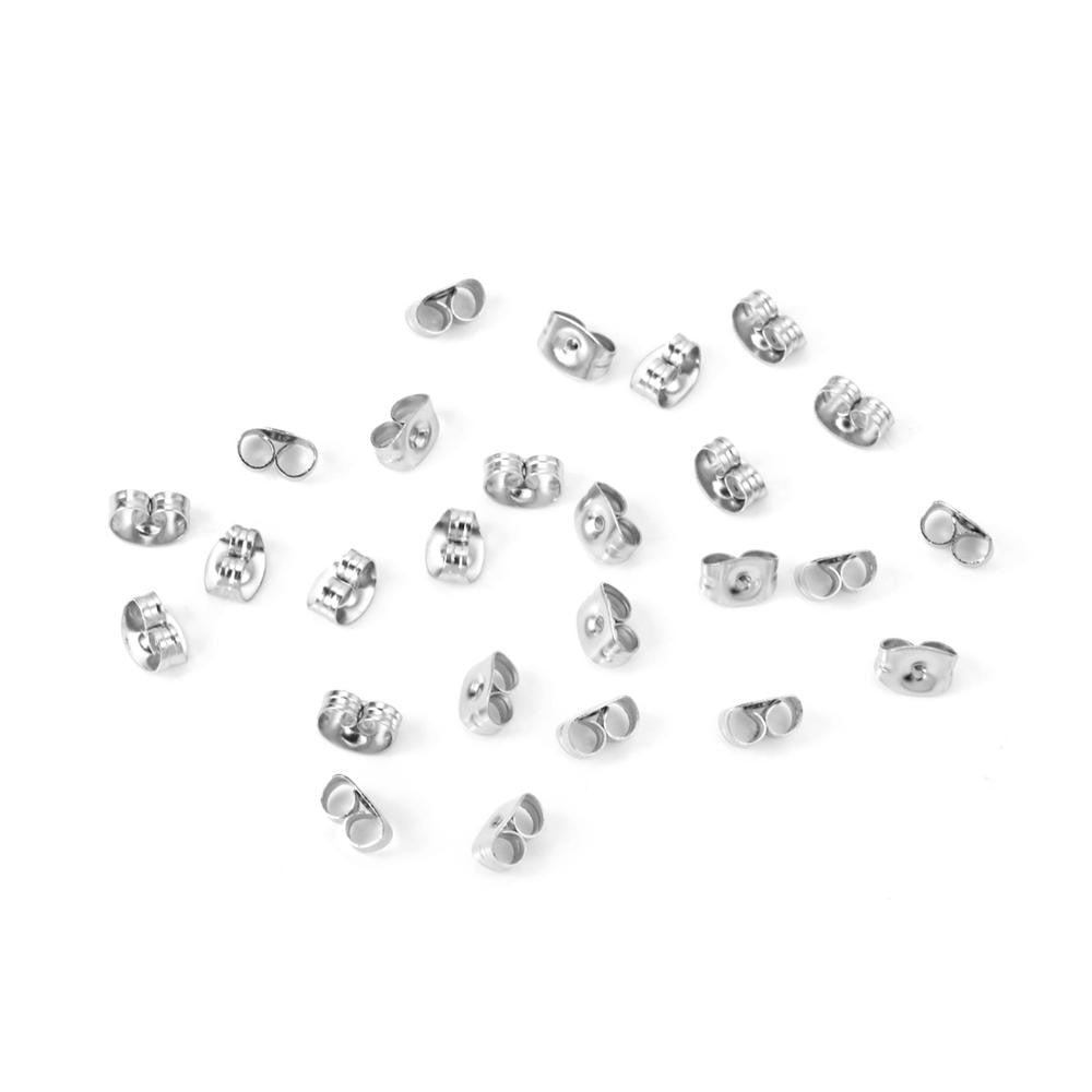 ASON 1000pcs Silver Color Earring Back Plug Earring Setting Base for Ear Stud Jewelry Accessories DIY Jewellery Making Supplies asonjewelry