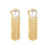 Vestido de joyería de estilo coreano para boda, Pendientes colgantes con borlas, Pendientes colgantes de acero inoxidable para mujer, Pendientes de Navidad