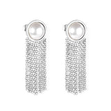 Vestido de joyería de estilo coreano para boda, Pendientes colgantes con borlas, Pendientes colgantes de acero inoxidable para mujer, Pendientes de Navidad