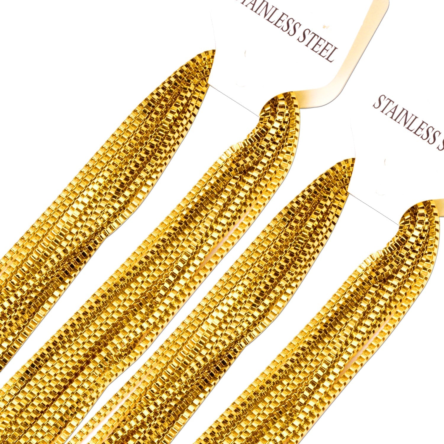 ASON Stainless Steel Chains Wholesale 10Pcs/lots Gold Black Rose Silver Color Width Long Chains Necklace DIY Jewelry Box Chains asonjewelry