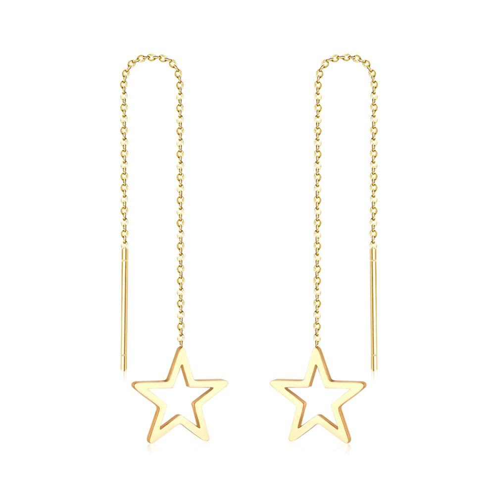 Brincos pendiente de gota de estrella, pendientes largos de acero inoxidable, pendientes de Navidad, joyería de moda, pendientes 2020 para mujer