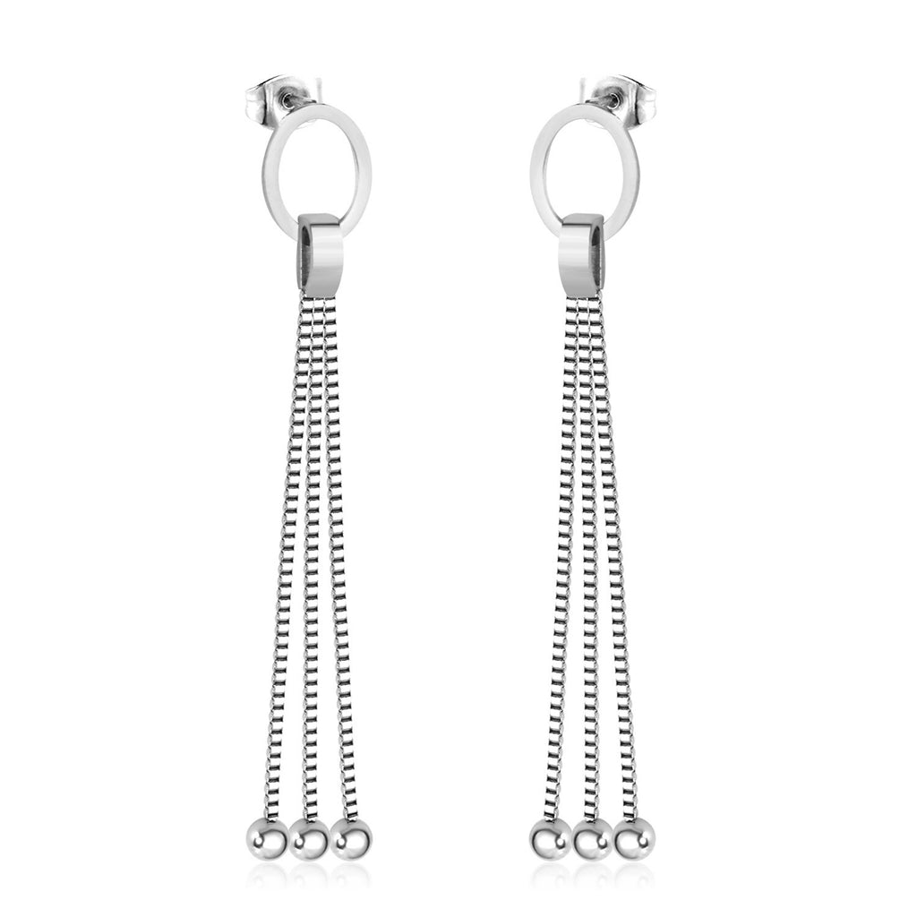 Vestido de joyería de estilo coreano para boda, Pendientes colgantes con borlas, Pendientes colgantes de acero inoxidable para mujer, Pendientes de Navidad