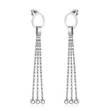 Vestido de joyería de estilo coreano para boda, Pendientes colgantes con borlas, Pendientes colgantes de acero inoxidable para mujer, Pendientes de Navidad