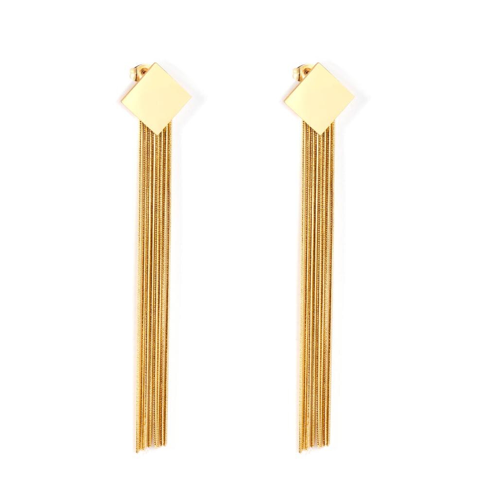 Vestido de joyería de estilo coreano para boda, Pendientes colgantes con borlas, Pendientes colgantes de acero inoxidable para mujer, Pendientes de Navidad
