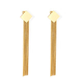 Vestido de joyería de estilo coreano para boda, Pendientes colgantes con borlas, Pendientes colgantes de acero inoxidable para mujer, Pendientes de Navidad