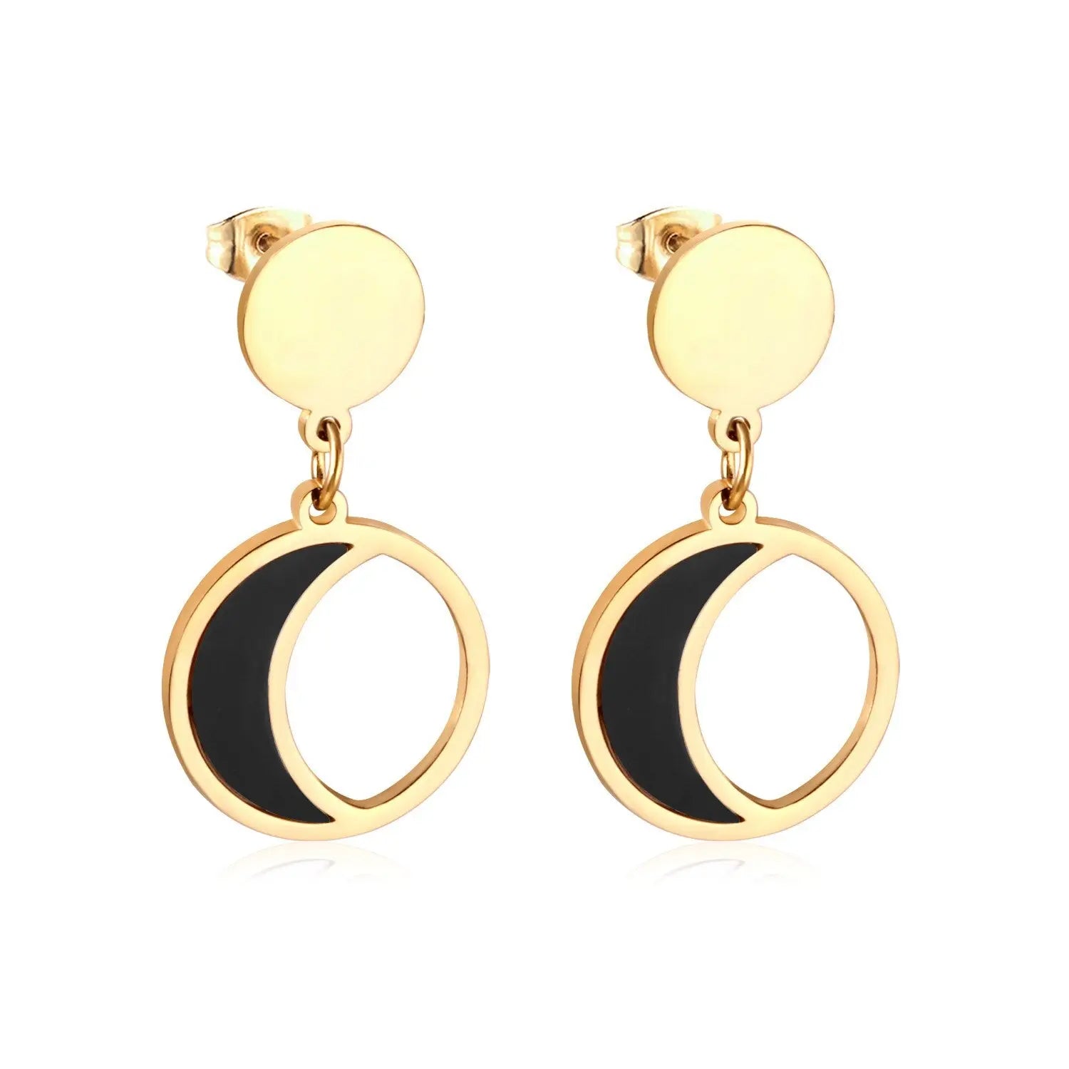 Round Shell Moon Brincos Jewelry Korean Drop Earring Sets Stainless Steel Dangle Earrings Set For Women Kolczyki asonjewelry