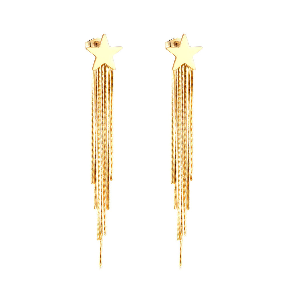 Vestido de joyería de estilo coreano para boda, Pendientes colgantes con borlas, Pendientes colgantes de acero inoxidable para mujer, Pendientes de Navidad