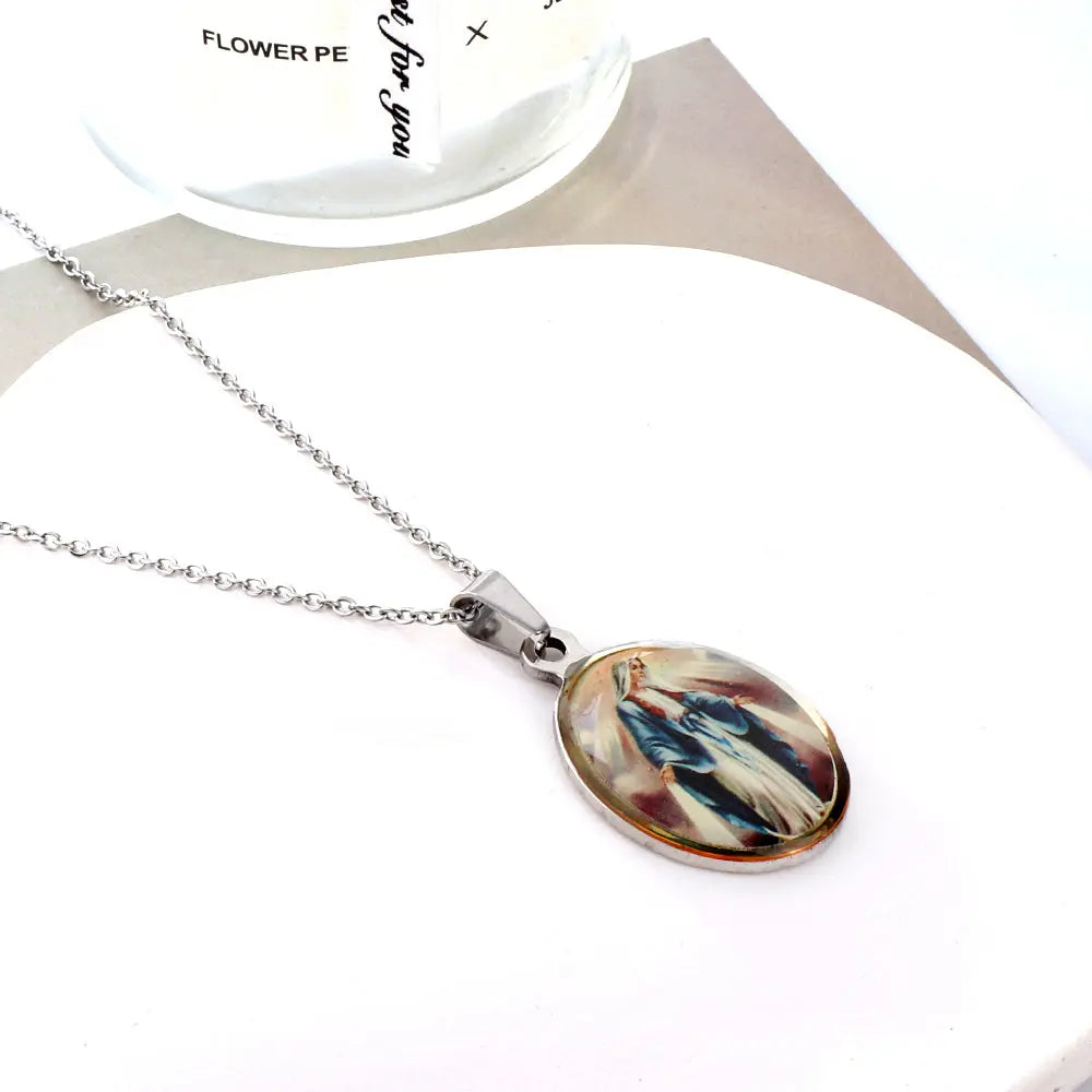 Stainless Steel Steel Color Pendant Necklace asonjewelry