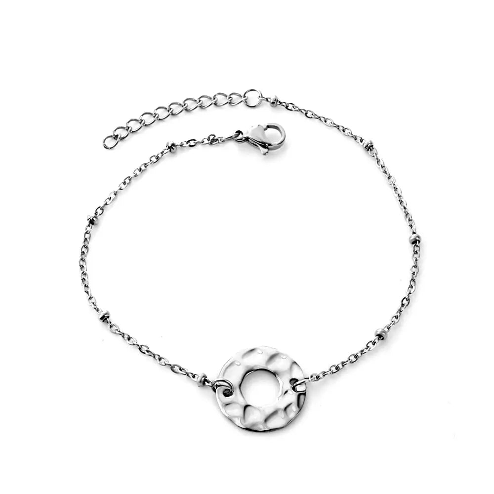 Stainless Steel Round Hollow Accessory Bracelet asonjewelry