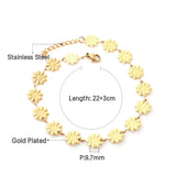 Stainless Steel 16 Small Daisy Anklet