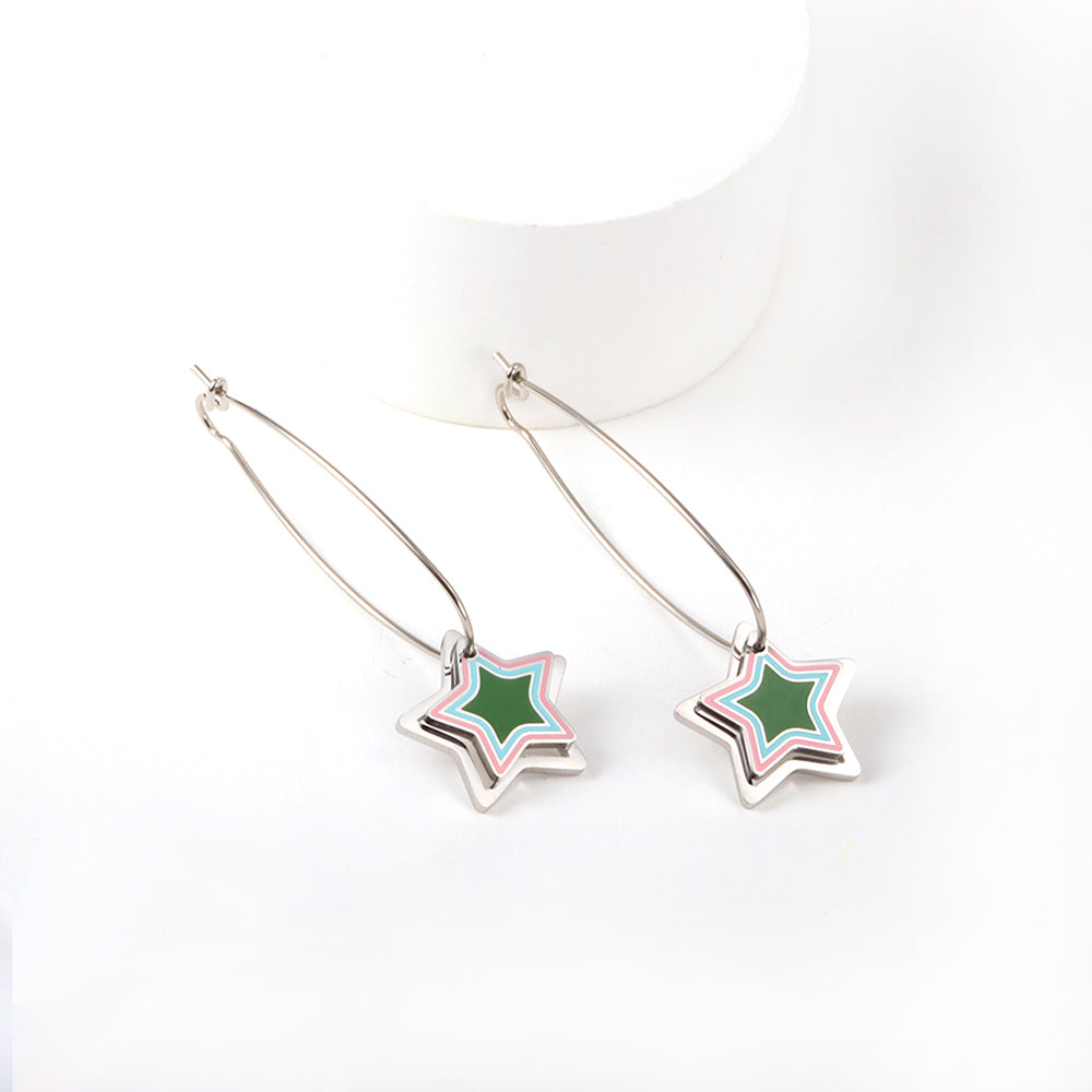 Star Shape Stainless Steel Earrings for Women