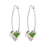 Heart-shaped Stainless Steel 18k Gold Plated Earrings for Women