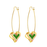 Heart-shaped Stainless Steel 18k Gold Plated Earrings for Women