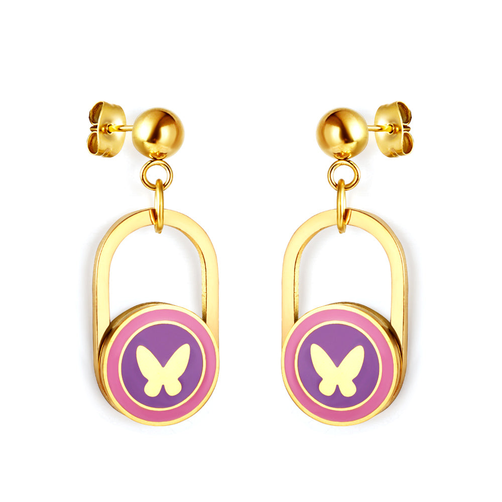 Stainless Steel Butterfly Stud Earrings