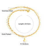 Stainless Steel Butterfly With White Shell Accessories + Chain Double Anklet