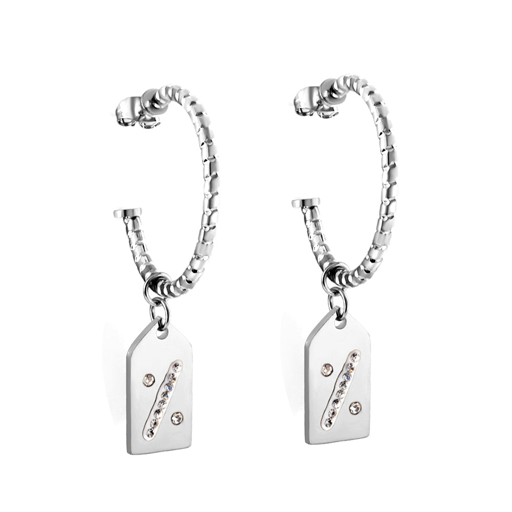 New Fashion Open Circle With Rhombus With Diamond Earrings asonjewelry