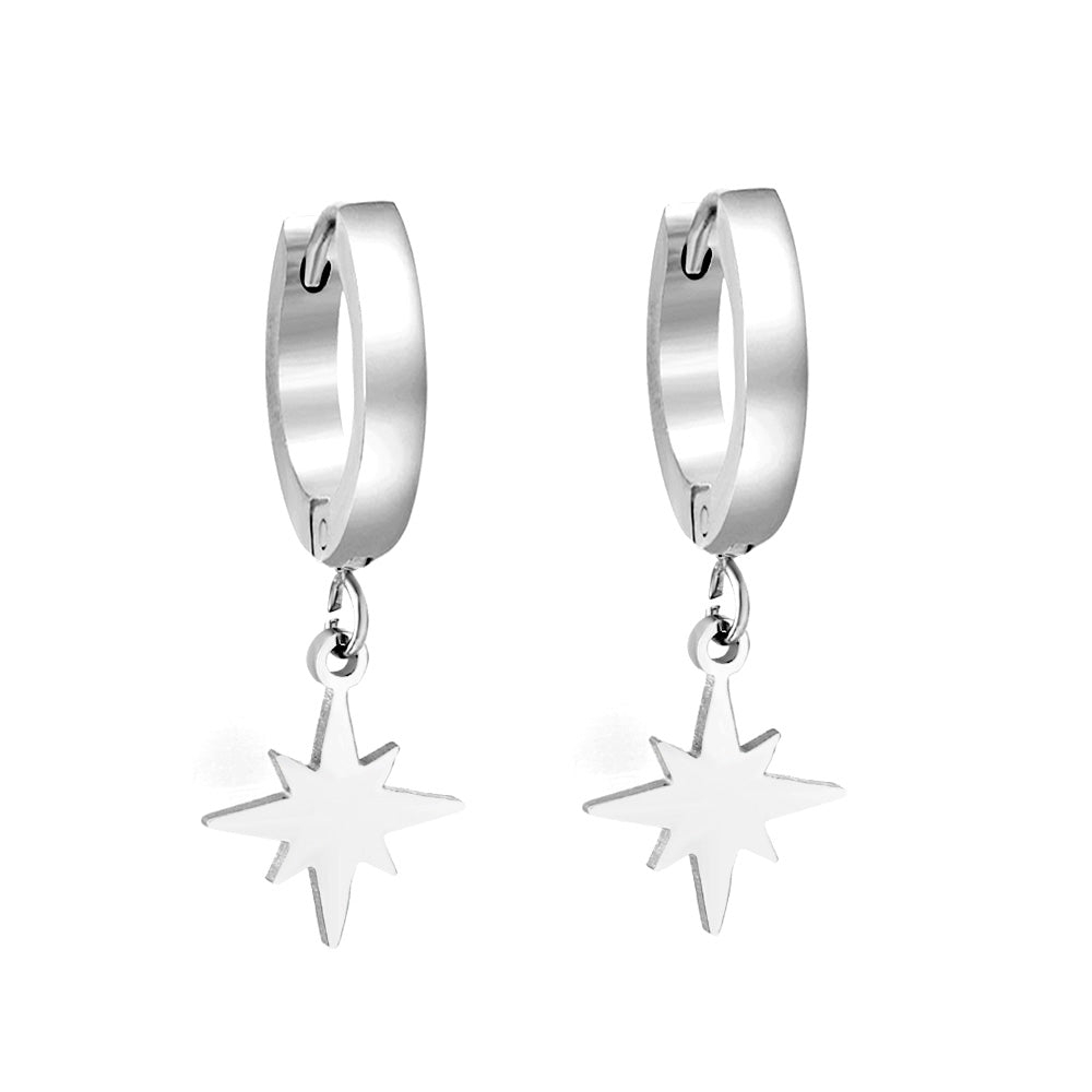 2023 New 1.6x11mm Circle with Lucky Star Earrings asonjewelry