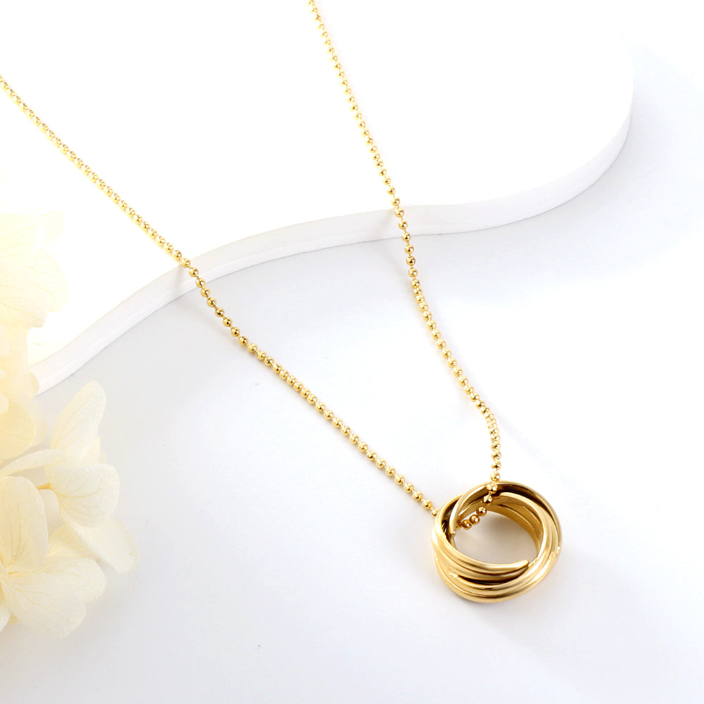 New Fashion Multiple Circles Mixed Accessories Necklace