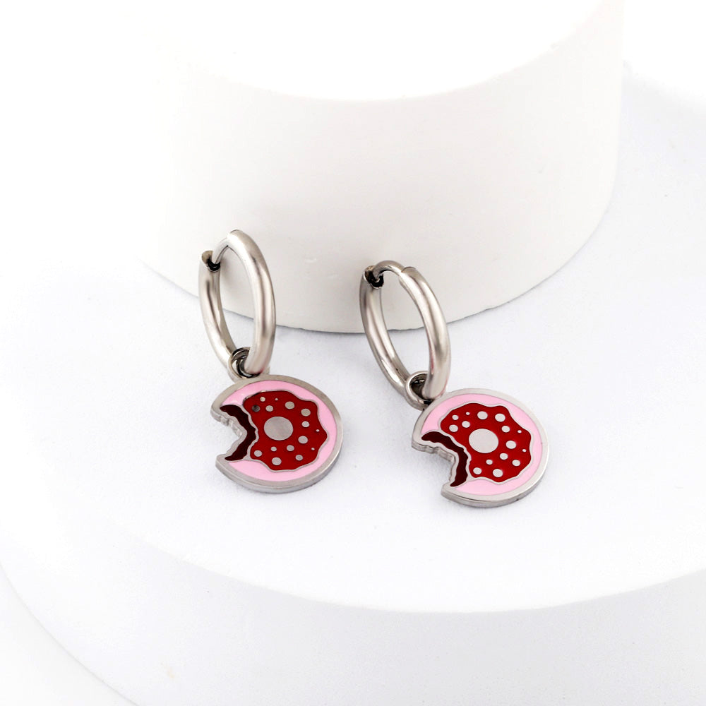 New 1.6x11mm Circle With Mixed Color Rainbow Earrings asonjewelry