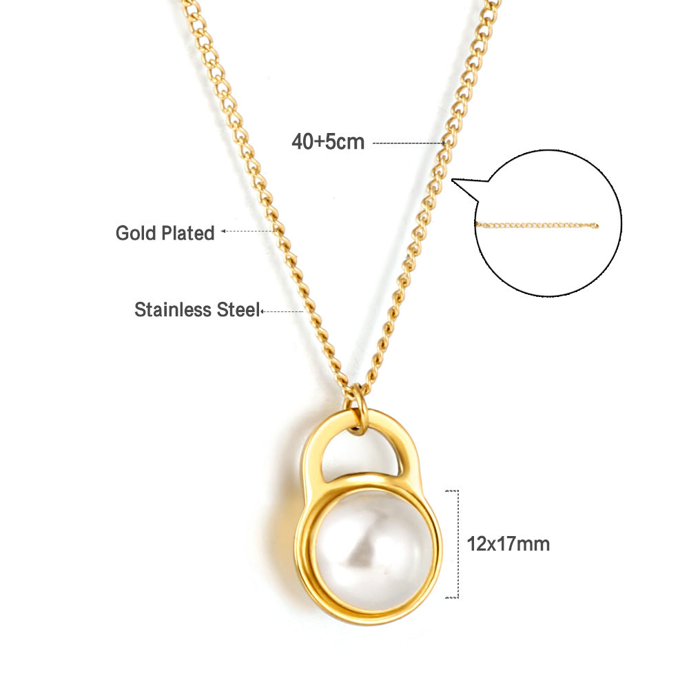Mode 2023 nouveau collier pendentif perle blanche