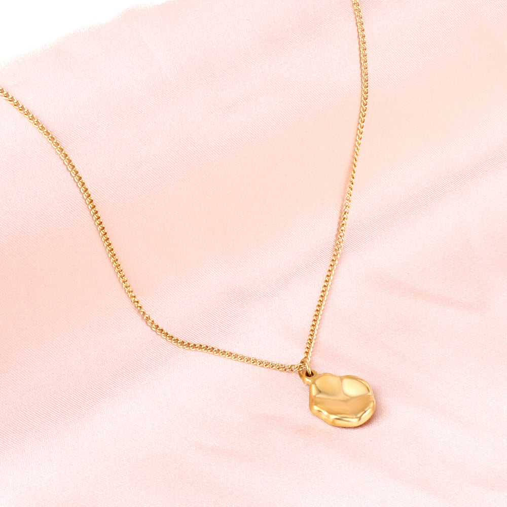 2023 New Bump Uneven Oval Pendant Necklace asonjewelry