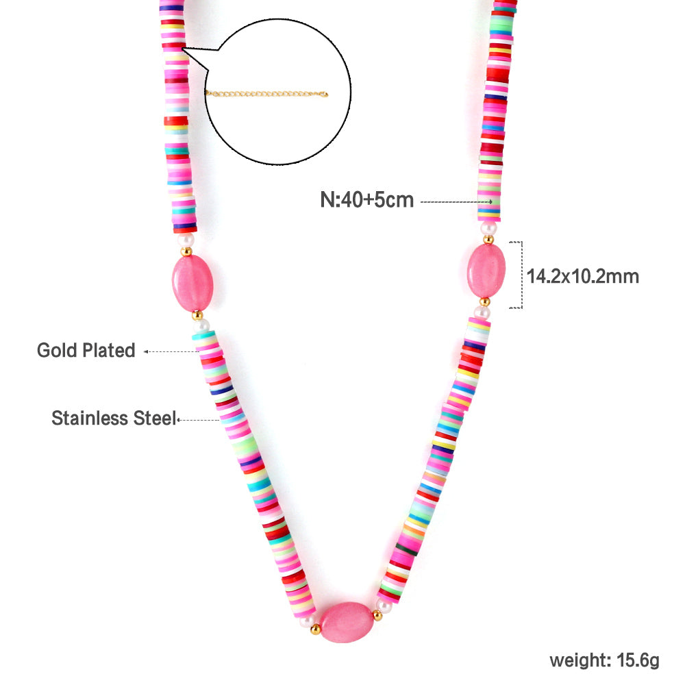 18K gold plated + 5 colors lariat necklace asonjewelry