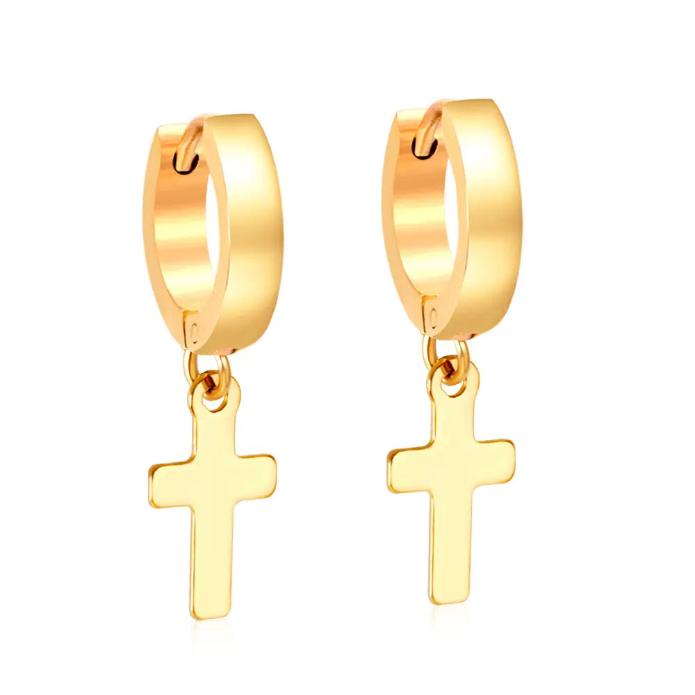 3*12mm Curved Surface Buckle 8*15mm Cross Earrings asonjewelry