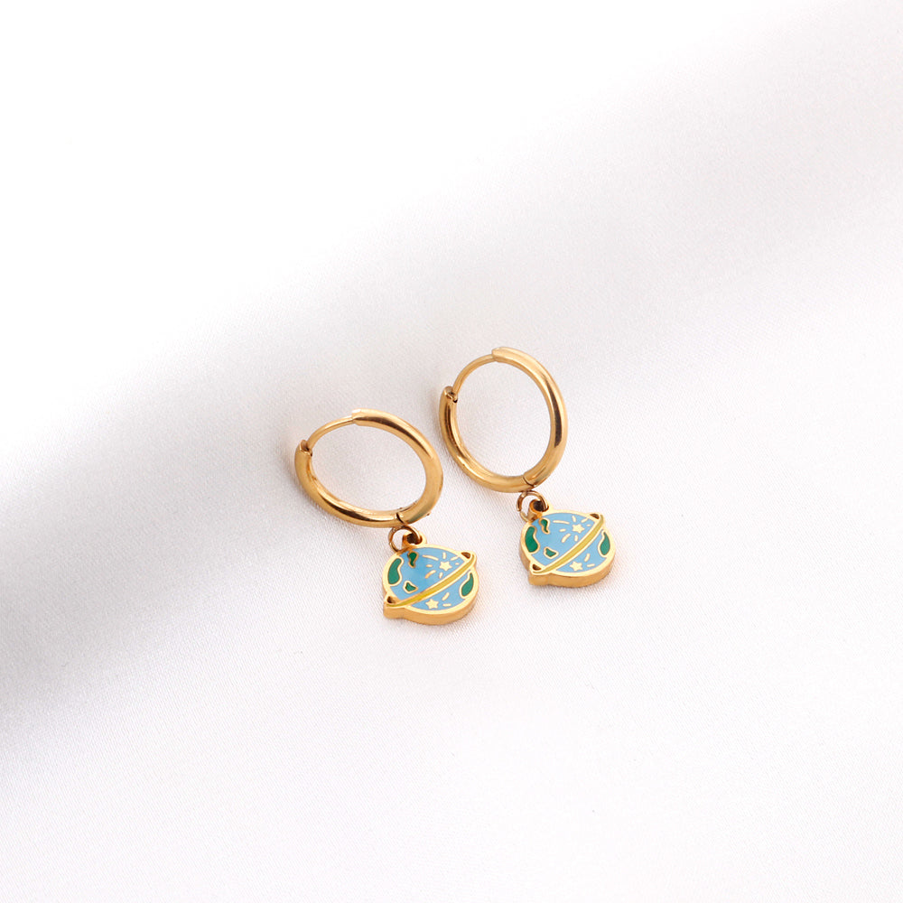 Anti-allergy 18k Gold-plated Planet Earrings asonjewelry