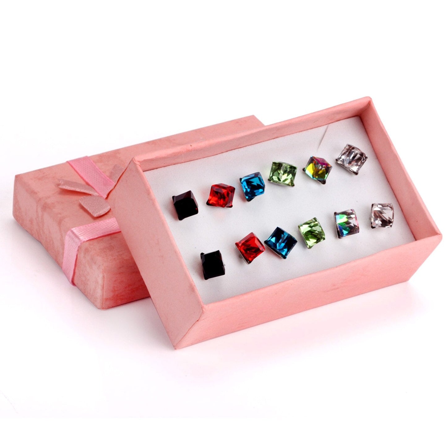 ASON Female Earrings Stainless Steel 4mm 6mm Geometry Cubic Zircona Stud Earrings Fashion Accessories Party Wholesale asonjewelry