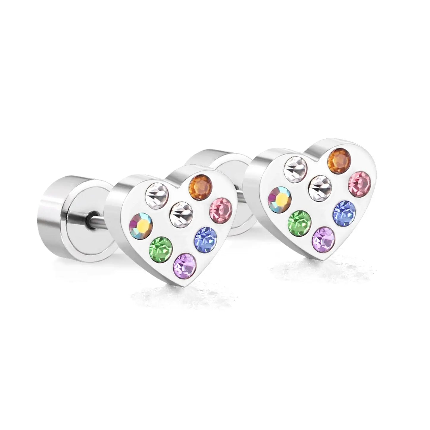 6mm 18K Stainless Steel Brincos Mini Heart Star Stud Earrings 2022 Fashion Korean For Women Girl Crystal Earings asonjewelry