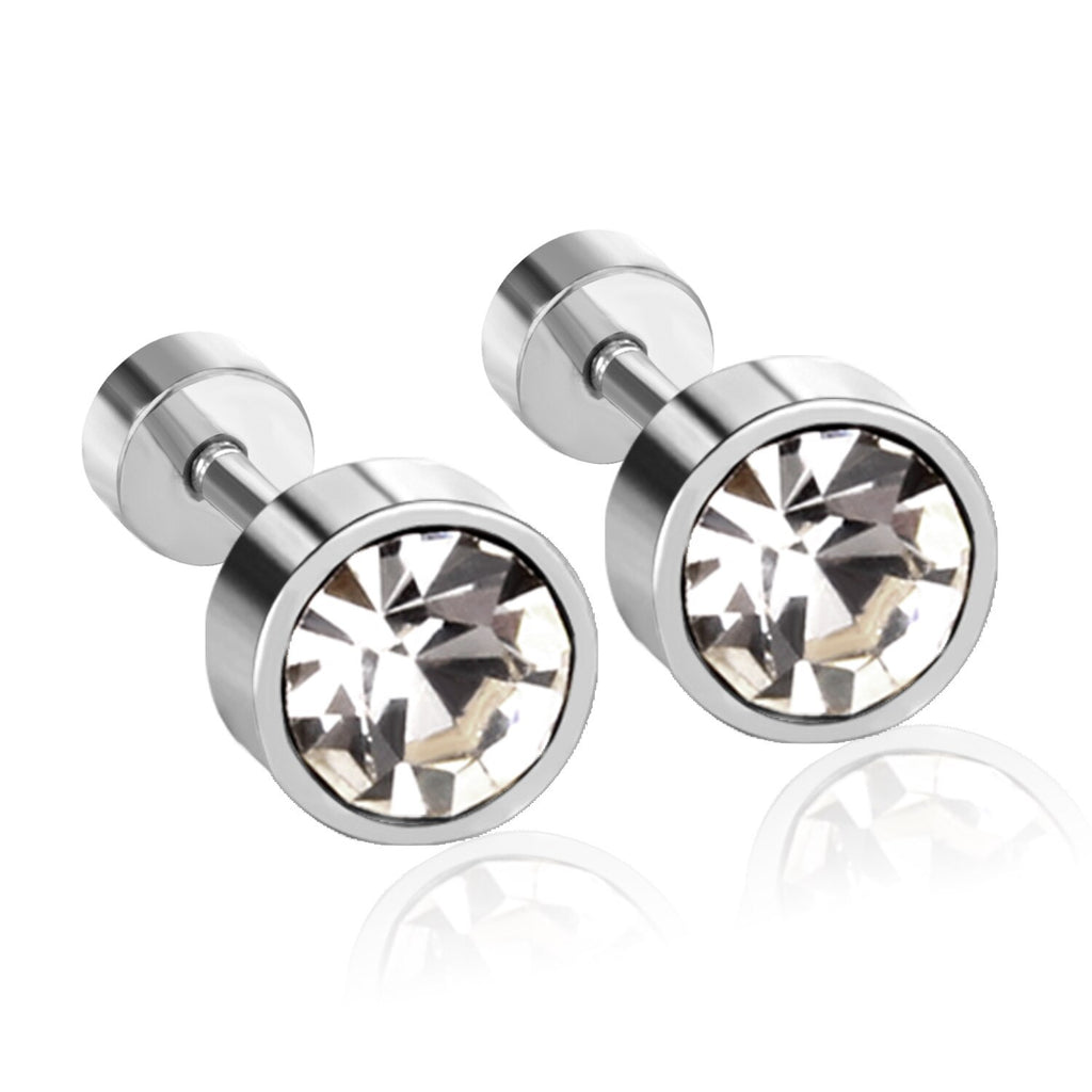 Pendientes redondos de circonia AAA para mujer, aretes de 6mm con forma de corazón y estrella, Piercing geométrico brillante, aretes coreanos de moda