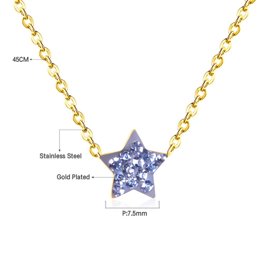 ASON Star Pendants Clay Jewelry Women Statement Long Necklace Pendant Gold 316LStainless Steel Chain Necklaces Pendants Set