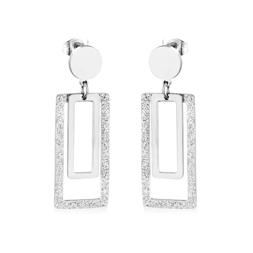 ASON Statement Long Tassel Geometry Dangle Piercing Drop Earrings Jewelry Stainless Steel For Women Accessories Wholesale