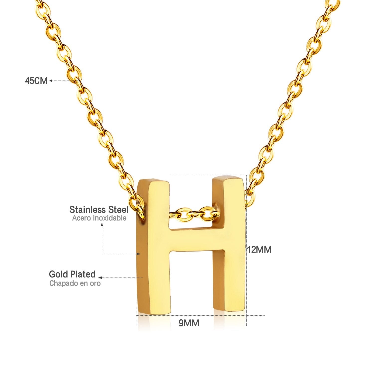 ASON Delicate Classic Style Initial 26 Letters Alphabet Chain Pendant Necklace Stainless Steel Gold Color Jewelry Chokers asonjewelry