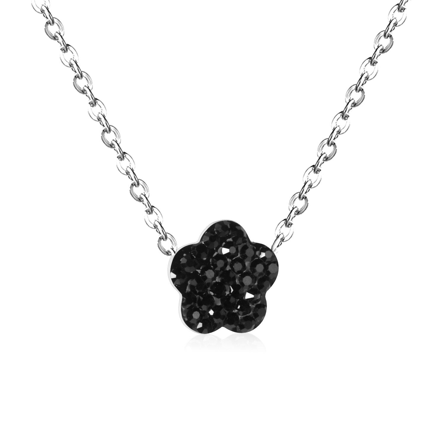 ASON Flower Clay Pendant Necklaces Stainless Steel 12 Color Wholesale Chain Jewelry Female Party Necklaces Wedding asonjewelry